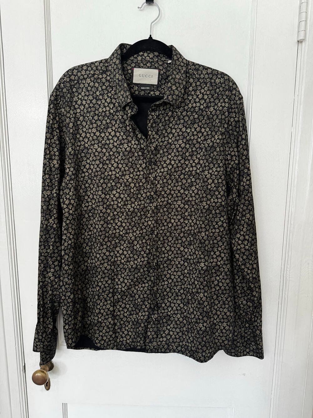 Authentic Gucci Men's Floral Star Print Button-Down Shirt size 54